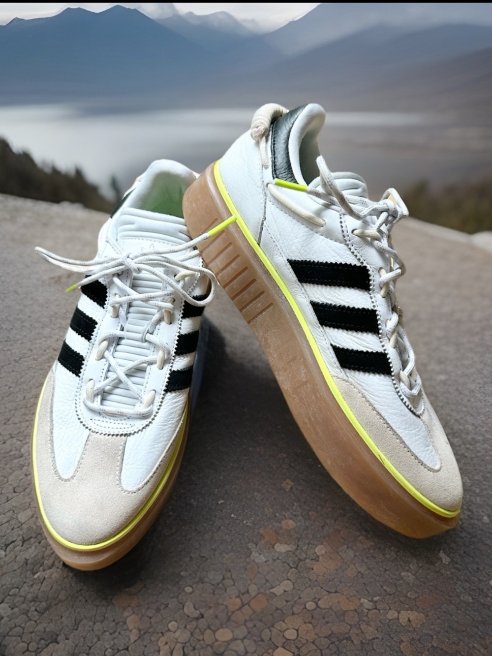 Ivy Park x Adidas Super Sleek 72 White Gum Women’s Sz 10 Yellow Leather Rare